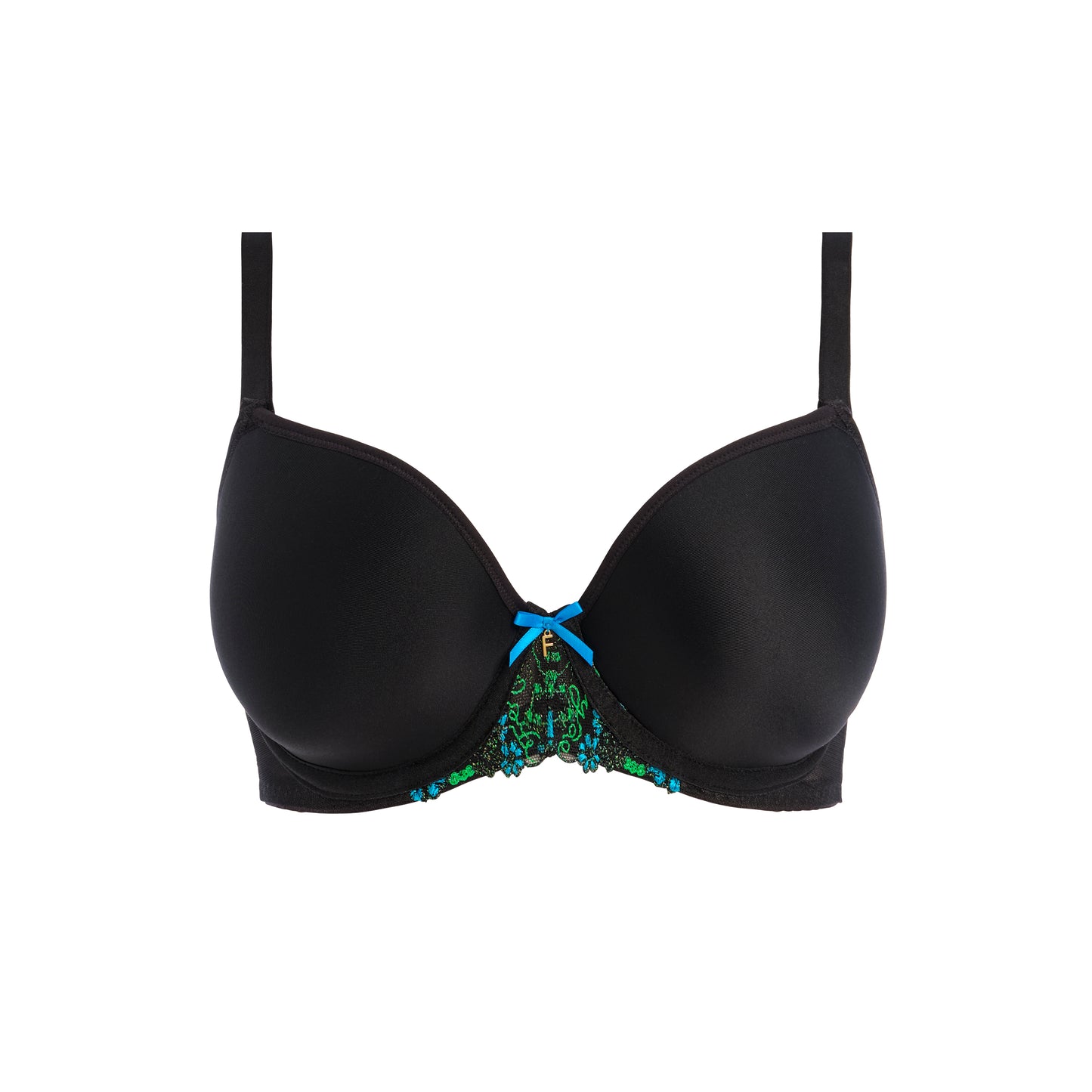 Show-Off Underwired Moulded Plunge T-Shirt Bra In Black - Freya