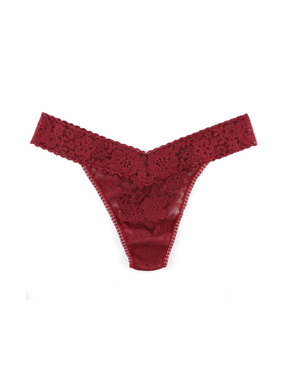Hanky Panky - Daily Lace Original Rise Thong In Shiraz Red
