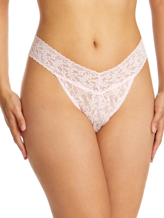 Original Rise Signature Lace Thong In Bliss Pink - Hanky Panky