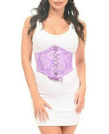 Serre-ceinture corset en dentelle somptueuse en violet - Daisy Corsets