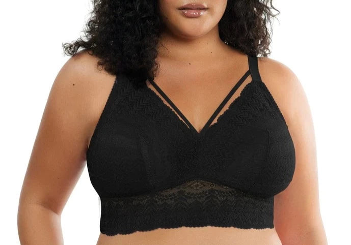 PARFAIT Mia Lace P5951 Women's Full Busted Lightly Padded Wire Free Bra-Black-30C  at  Women's Clothing store