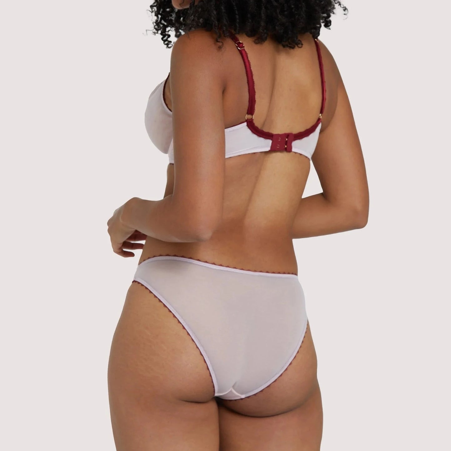 Grace Brief In Dusty Pink/Wine - Playful Promises