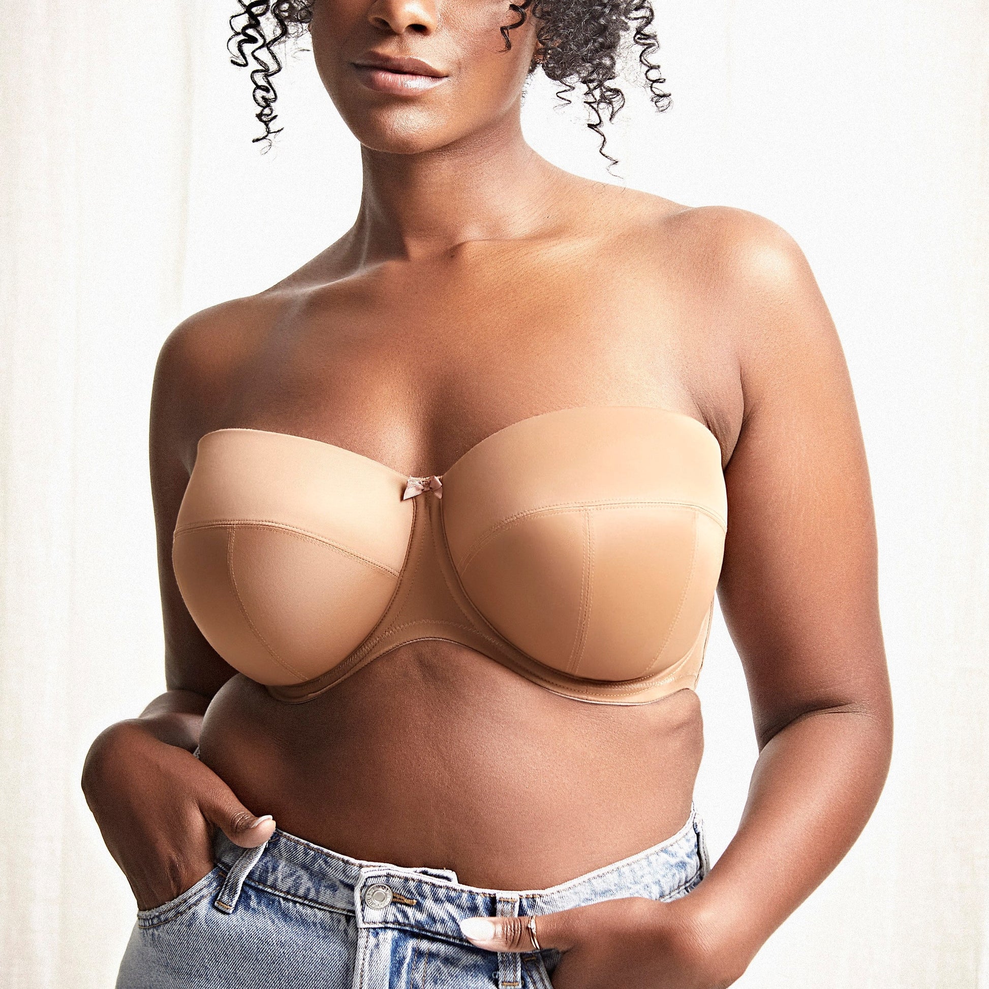 Plus Size Strapless Boned Bridal Bra with Removable Straps